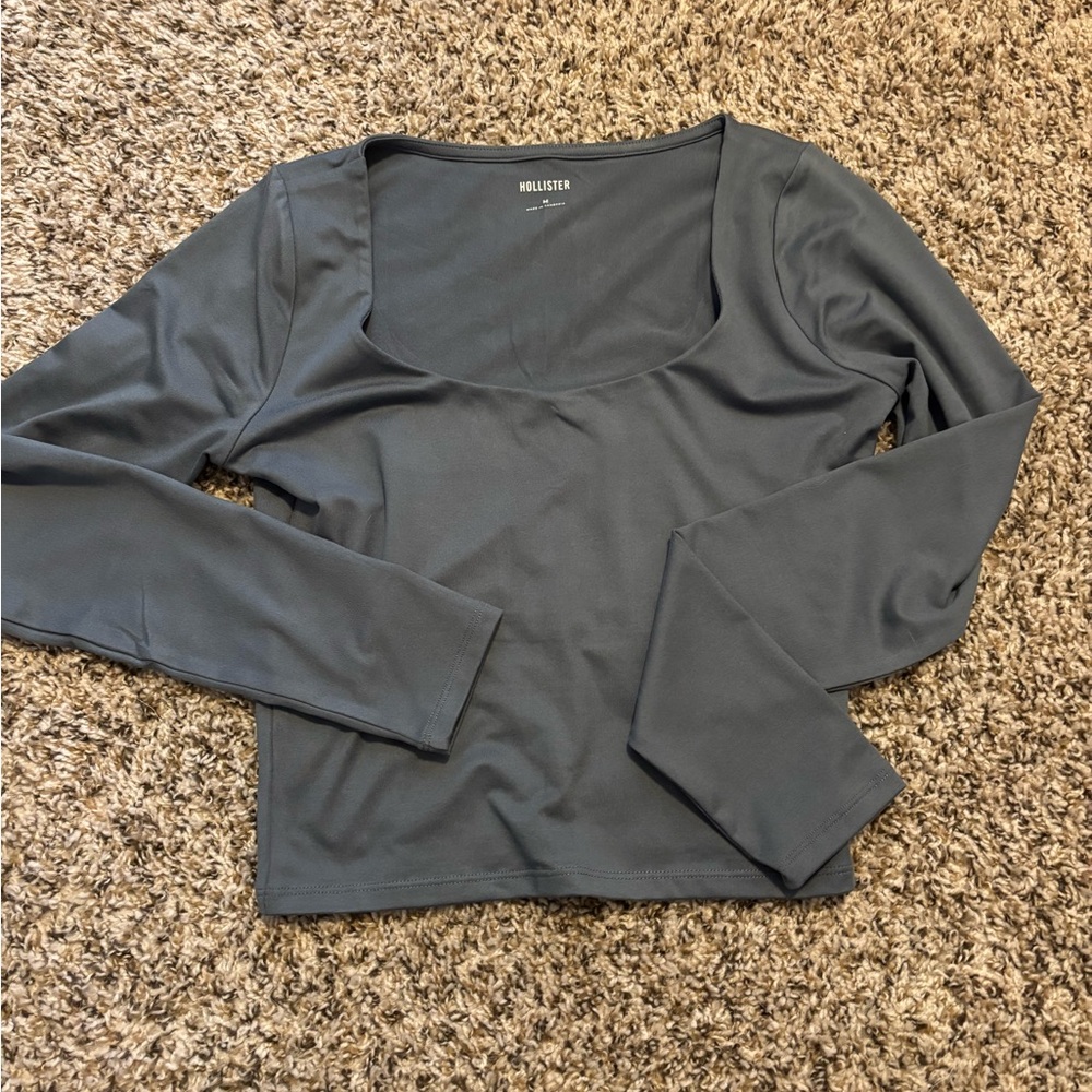 Hollister Women's Slate Blue Long Sleeve Blouse